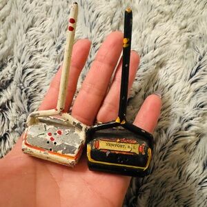 Vintage Miniature Brooms in Black and White